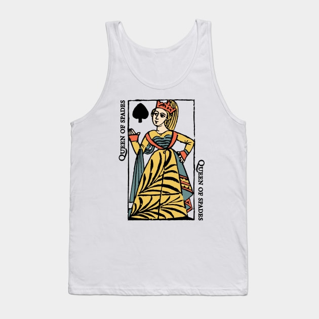 Character of Playing Card Queen of Spades Tank Top by KewaleeTee